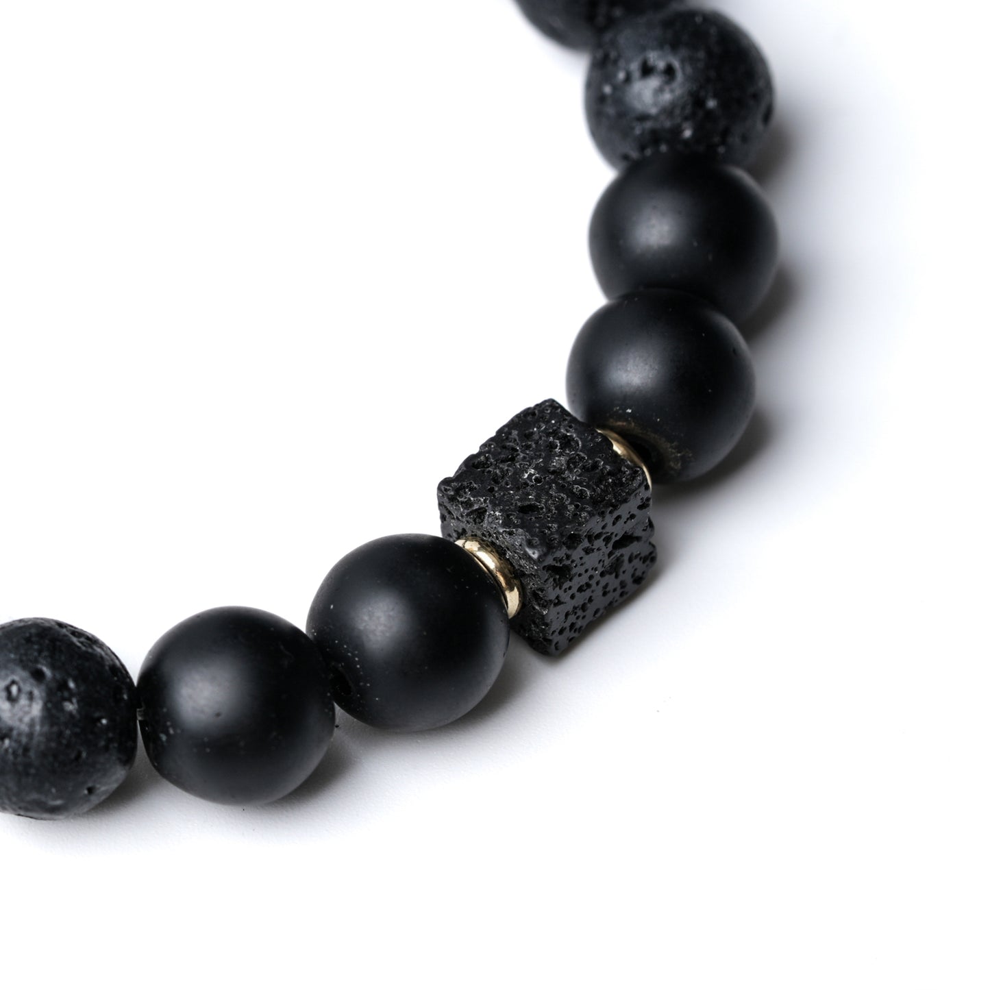 Healing and Protection – Matt Volcanic Stone Bracelet with Bagua charms